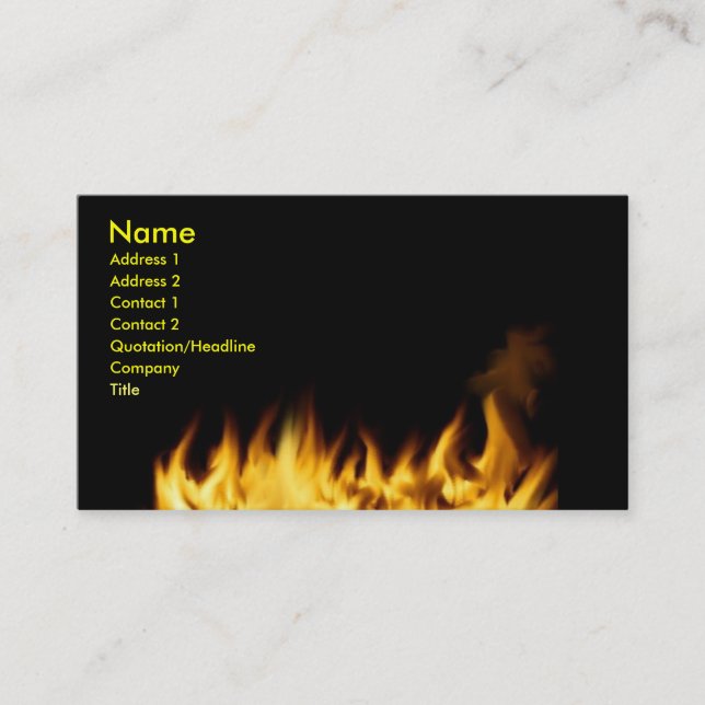 Flames business card (Front)