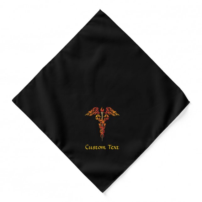 Flames Caduceus Bandana (Front)