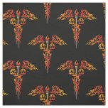 Flames Caduceus Fabric