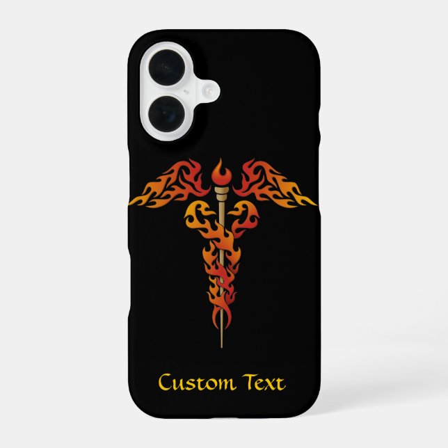Flames Caduceus Iphone Case (Back)