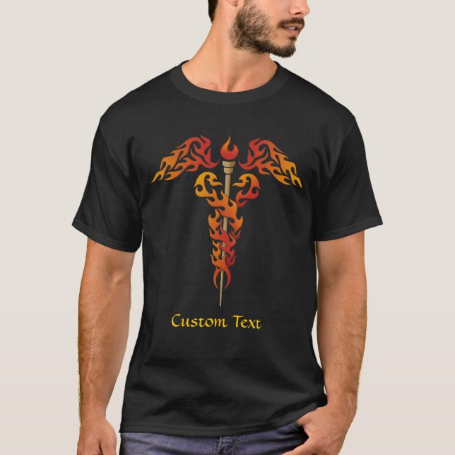 Flames Caduceus T-Shirt (Front)