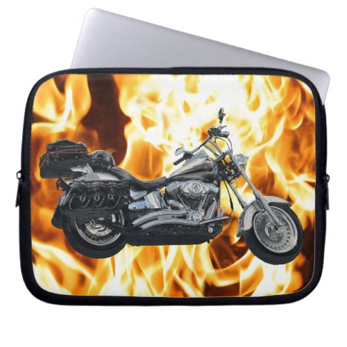 Flames  Cool Motorbike Power Machine Rider Gear Laptop Sleeve