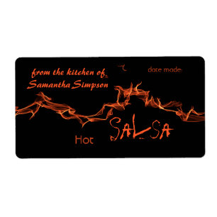 Flames Custom Canning Label
