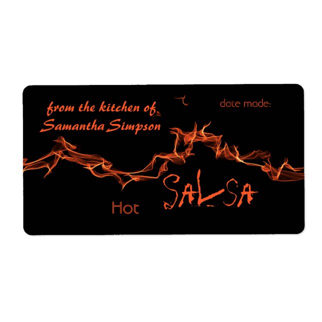 Flames Custom Canning Label (Front)