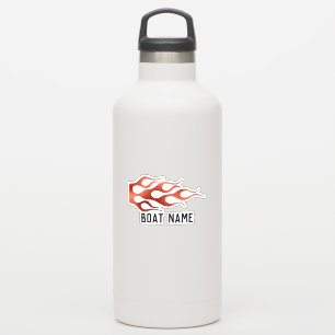Flames Fire Boat name Captain Lake Sticker