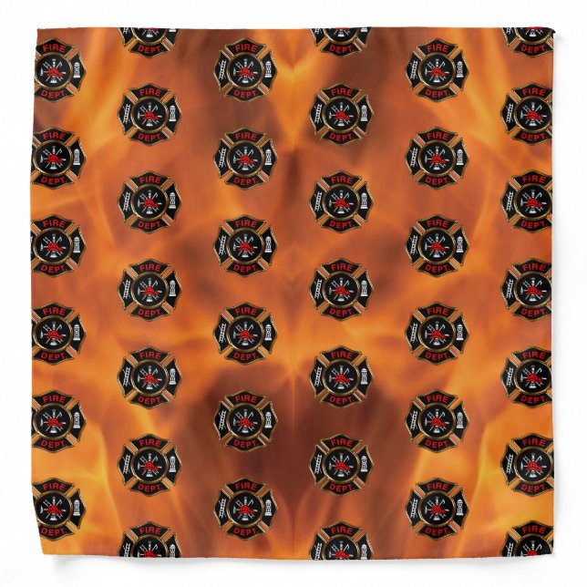 Flames Fire Fighter | Fire Department Pattern Bandana (Front)