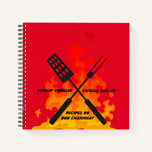 Flames grilling personal cookbook recipe notebook (Front)