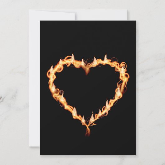 FLAMES HEAT black heart fire burning hot love (Front)