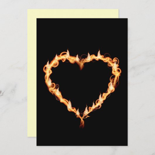 FLAMES HEAT black heart fire burning hot love (Front/Back)