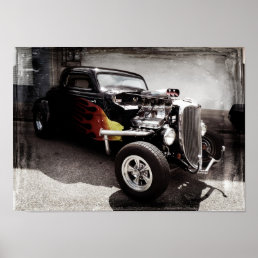 Flames  Hot Rod Poster