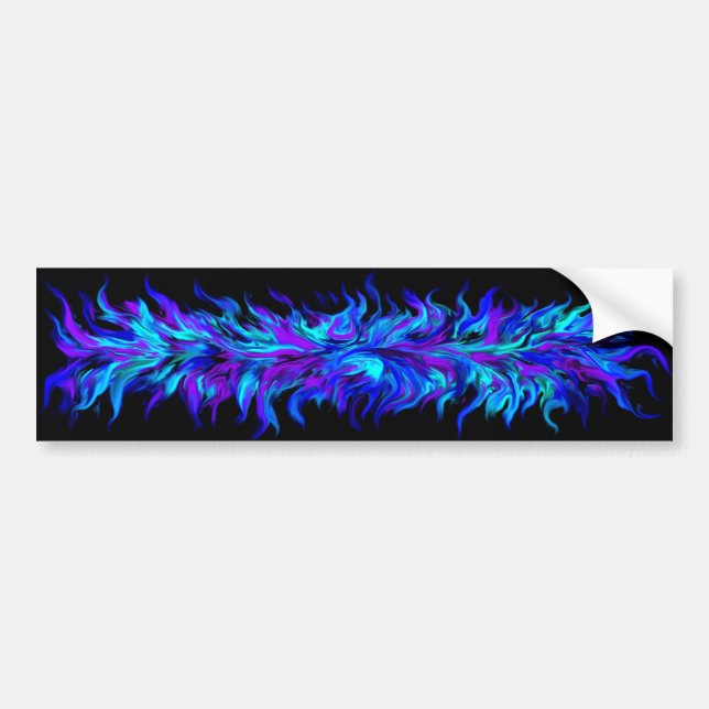 Flames in Rainbow Style Bumper Sticker (Front)