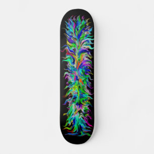 Flames in Rainbow Style Skateboard