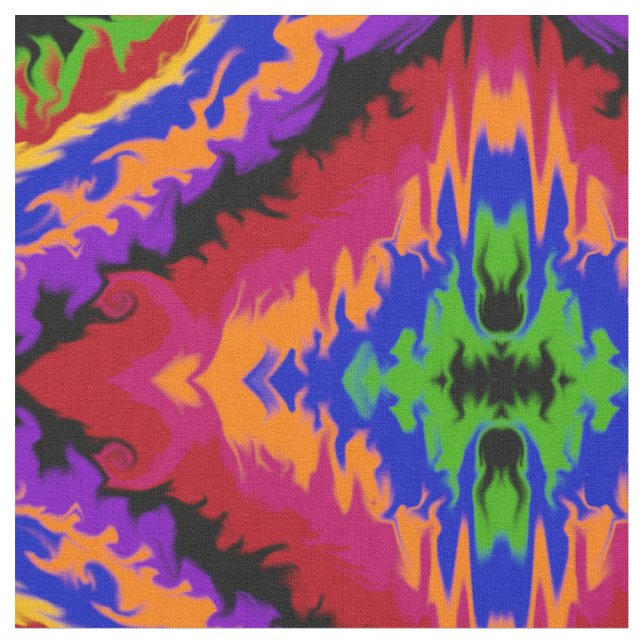 Flames in the Abstract Colors Fabric (Close Up)