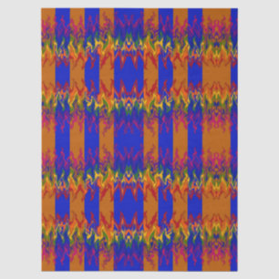Flames in the Abstract over the Stripes Colors Tissue Paper