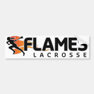 Flames Lacrosse Bumper Sticker