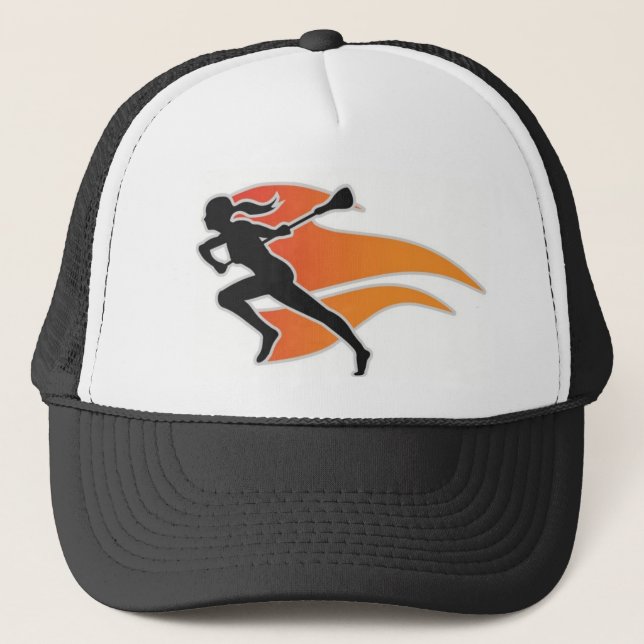 Flames Lacrosse Logo Trucker Hat (Front)
