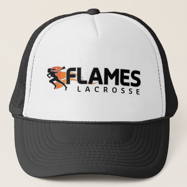 Flames Lacrosse Trucker Trucker Hat (Front)