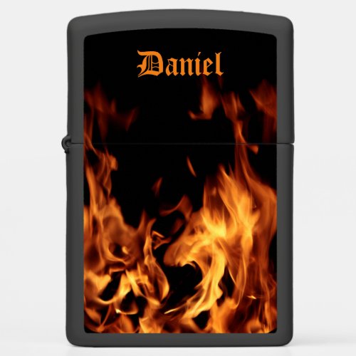 Flames of a fire zippo lighter