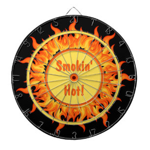 Flames of Fire Black Personalized Dart Board