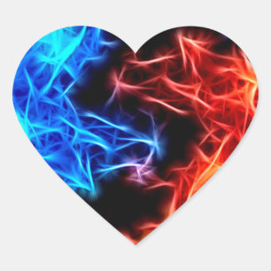 flames of good and evil heart sticker