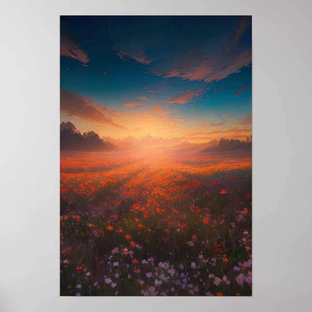 Flames of Nature, Majestic Sunset Poster (Front)