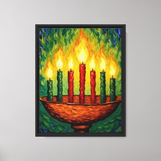 Flames of Renewal: Seven Candles Canvas Print