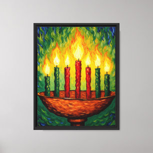 Flames of Renewal: Seven Candles Canvas Print
