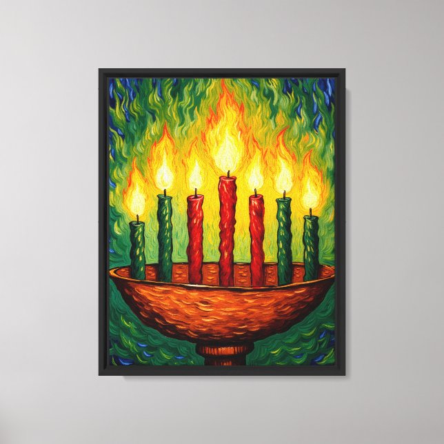 Flames of Renewal: Seven Candles Canvas Print (Front)