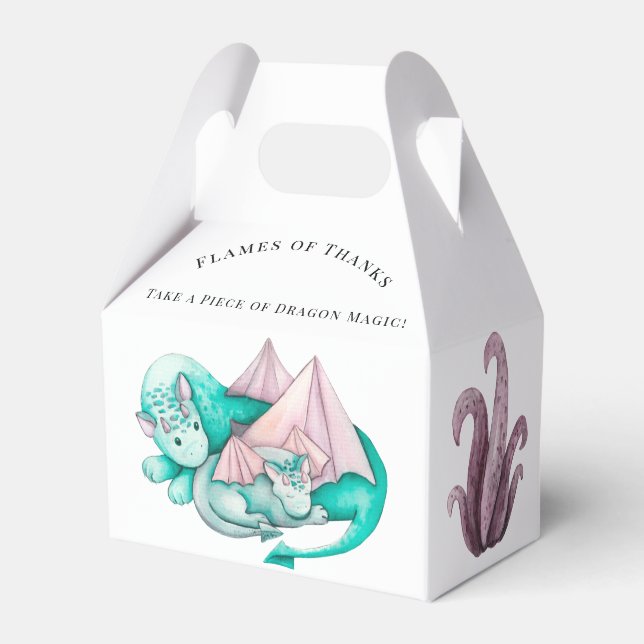 Flames of Thanks: Take a Piece of Dragon Magic! Favor Boxes (Front Side)
