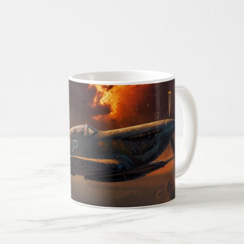 Flames of the Sky A Spitfires Ascent Coffee Mug