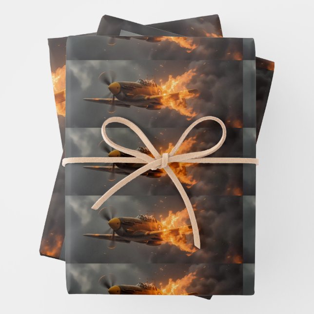 Flames of the Sky: A Spitfire's Ascent Wrapping Paper Sheets (In situ)