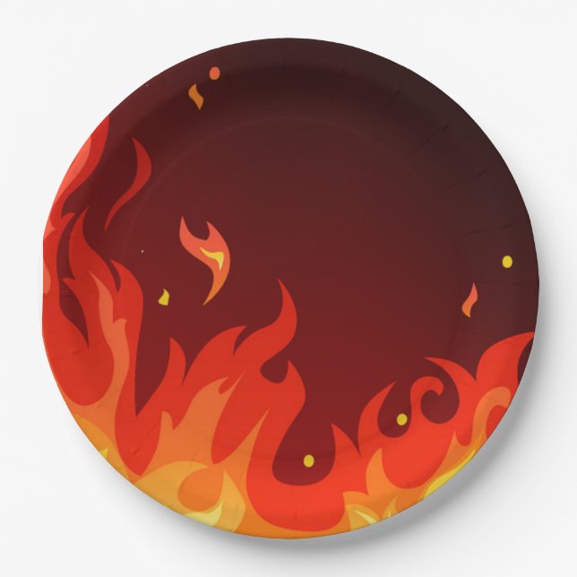 Flames Paper Plates (Front)