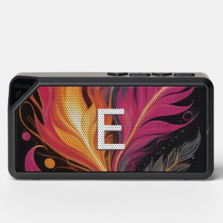 Flames Pink Orange Fire Monogrammed Modern