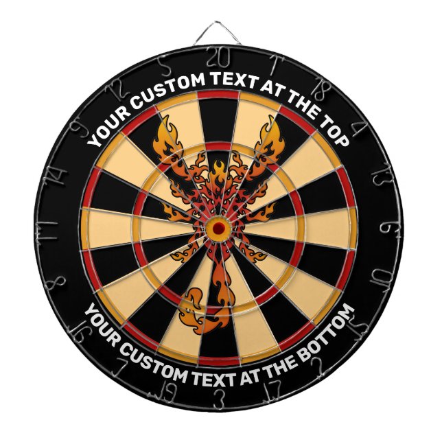 Flames Scorpion Dartboard with Custom Text (Front)