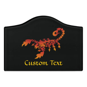 Flames Scorpion Door Sign