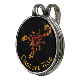Flames Scorpion Golf Hat Clip