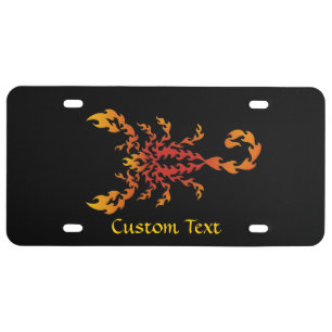 Flames Scorpion License Plate