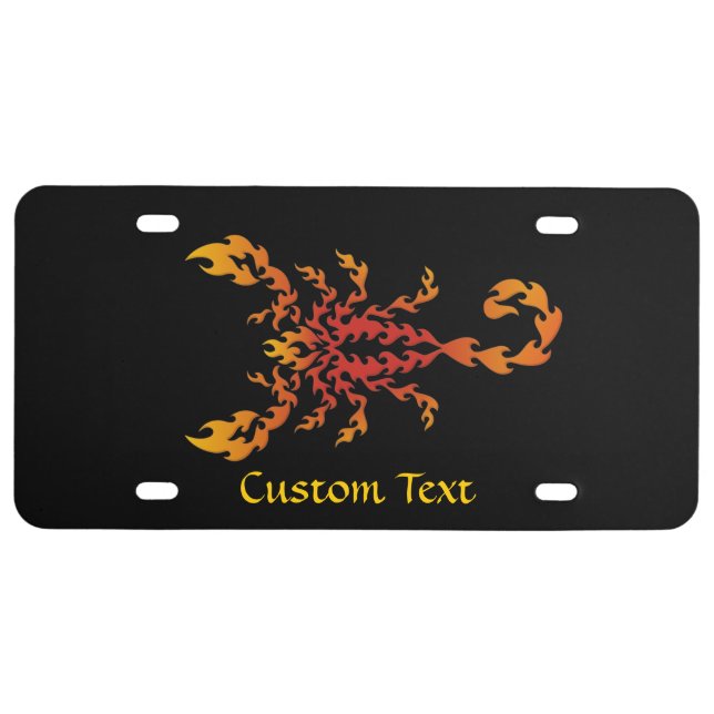 Flames Scorpion License Plate (Front)