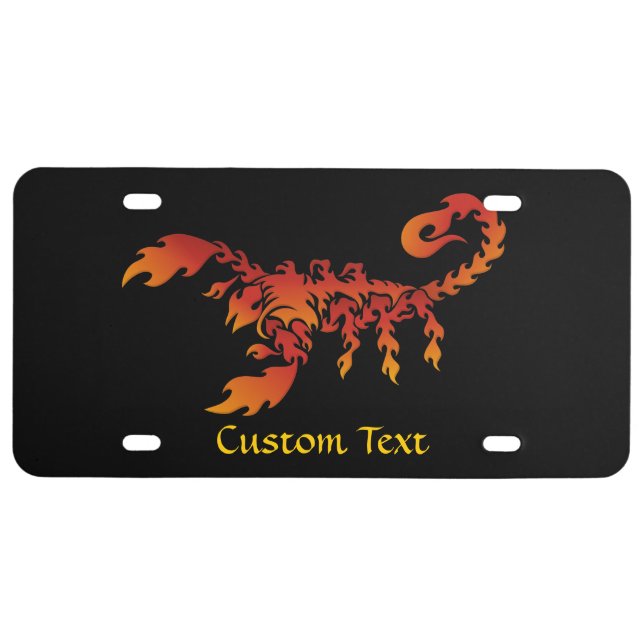 Flames Scorpion License Plate (Front)