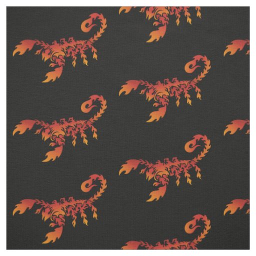 Flames Scorpion Pattern Fabric