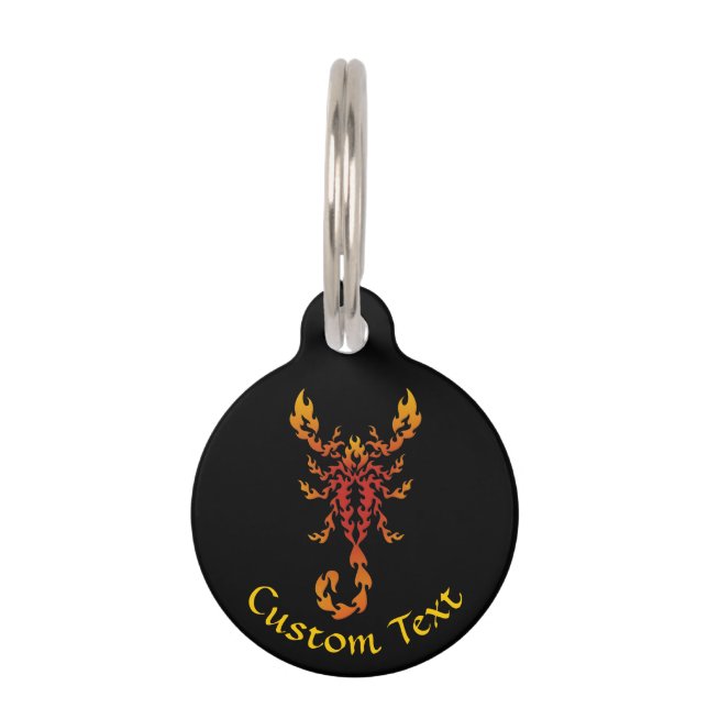 Flames Scorpion Pet ID Tag (Front)