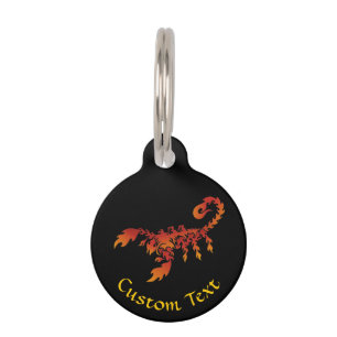Flames Scorpion Pet ID Tag