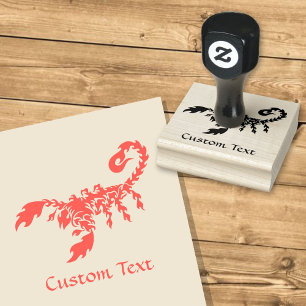 Flames Scorpion Rubber Stamp