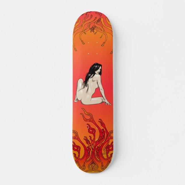Flames skateboard deck (Front)