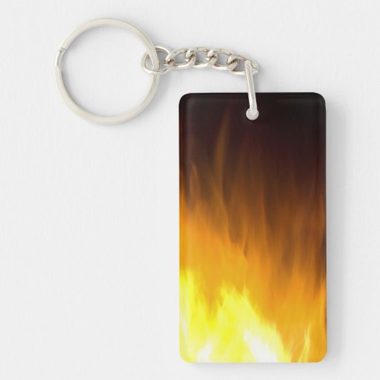 Flames, Yellow, Red, Black Keychain
