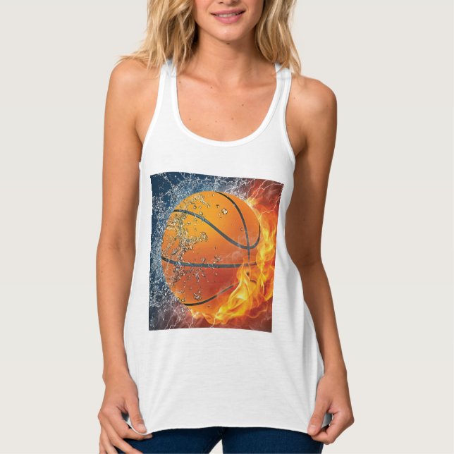 Flamig basketball tank top (Front)
