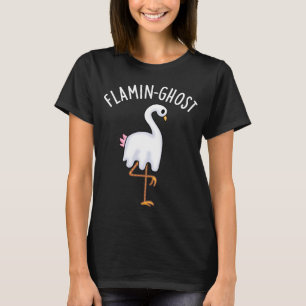 Flamin-ghost Funny Flamingo Ghost Pun Dark BG T-Shirt
