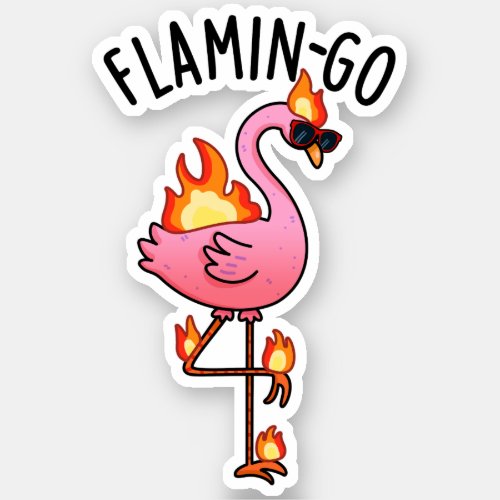 Flamin_go Funny Flamingo Pun  Sticker