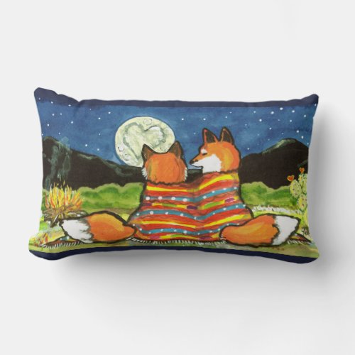 Flamin Love Red Foxes Romantic Designer Pillow