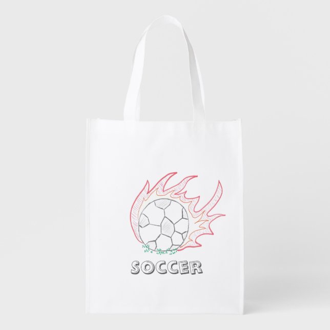 Flamin' Soccer ball reusable bag (Front)